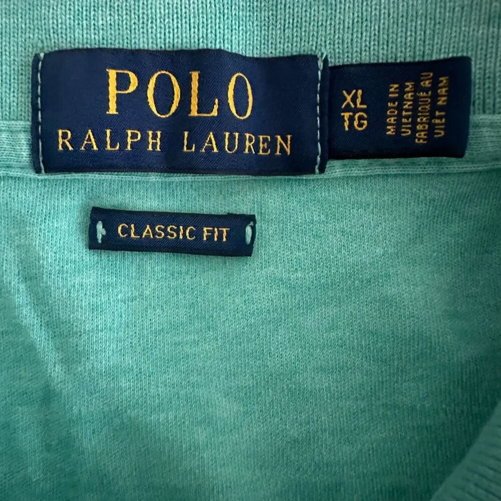 Polo by Ralph Lauren Polo Shirt Men's Size XL Green/Flesh Horse Classic Fit